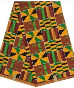 Kente Fabric - 2 Yards Cotton 72 x 45" Wide Head wrap Head tie Scarf for Choir African Dance Group Uniform Turban Hijab