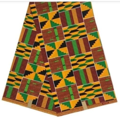 Kente Fabric - 2 Yards Cotton 72 x 45" Wide Head wrap Head tie Scarf for Choir African Dance Group Uniform Turban Hijab